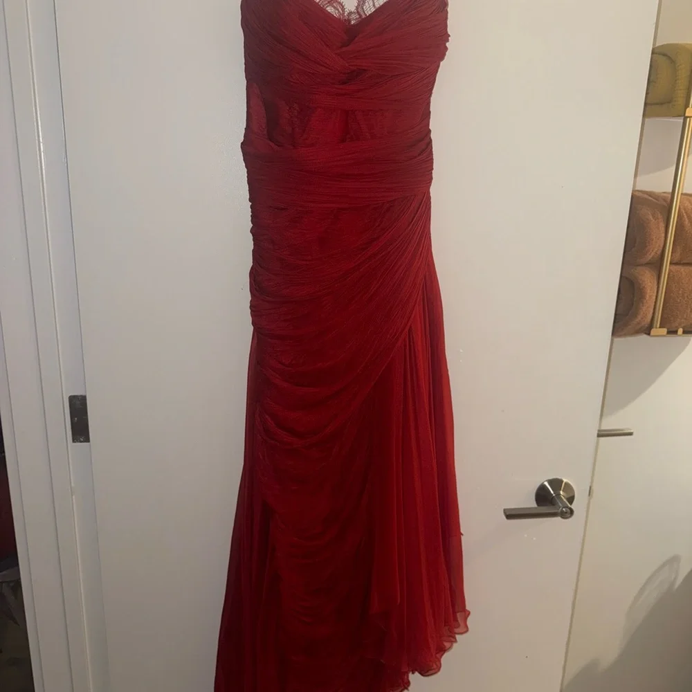 Maria Lucia Hohan 
Jolie Gown in Salsa size 4
Red Strapless Dress - Picture 11 of 16